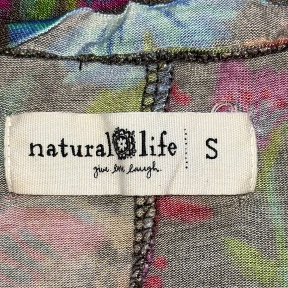 Natural Life Stevie "ButterSoft" Knit Mini Dress S rainbow garden long sleeve B - Picture 7 of 7